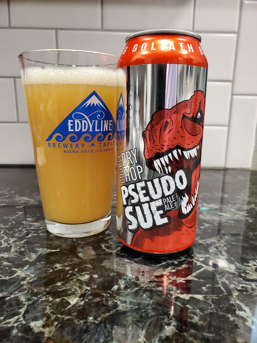 DDH Psuedo Sue Pale Ale by Toppling Goliath Brewing - always a good option! Cheers Peeps 🍻 @ephoustonbill @badhopper @Senor_Greezy @BPlohocky @D_V_T_ @RealBMaxwell #craftbeer #beer #thursdayvibes