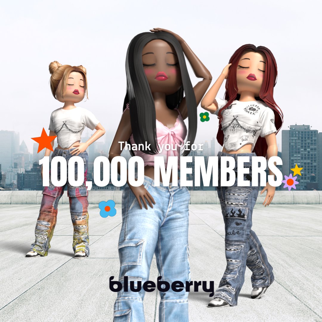 Thank you for 100k Roblox Group Members 🫐 We appreciate all of you and will be giving back shortly!