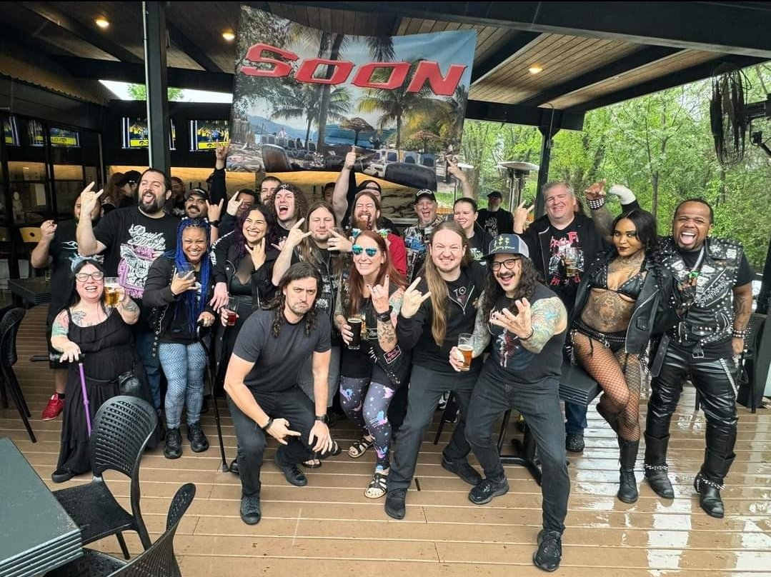 Here is another group photo of the 1st day of Hell's Heroes the weather on that day was terrible but its a great time. 😄⛈️ #smx #studmetalx #hellsheroes #metalheads #HEAVYMETAL