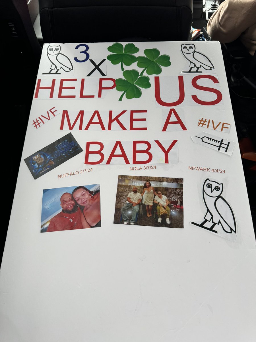 Mizalino155025's tweet photo. Everyone deserves to be a father whether you’re standing up or sitting down. This is the third @drake show we’ve been to. Help us make a baby with IVF #babydaddygang https://t.co/YJFvXonPVy