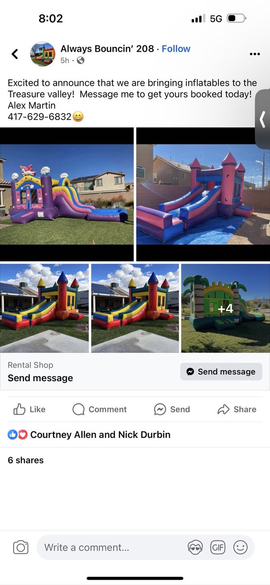 @Alex_Martin_31 is renting these in the Boise area. Reach out to him @ 417-629-6832 to reserve yours this summer.. Bday parties .. 4th of July etc..