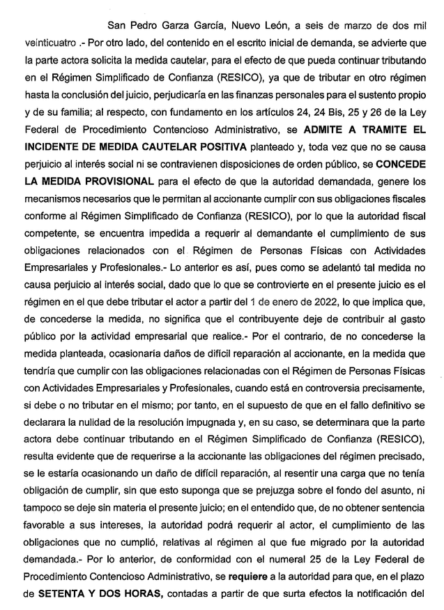 emizk's tweet photo. Sala Regional del Noreste concede suspensión para que la autoridad genere los mecanismos que permitan al contribuyente seguir tributando como RESICO. https://t.co/Zxdo1tVMOw