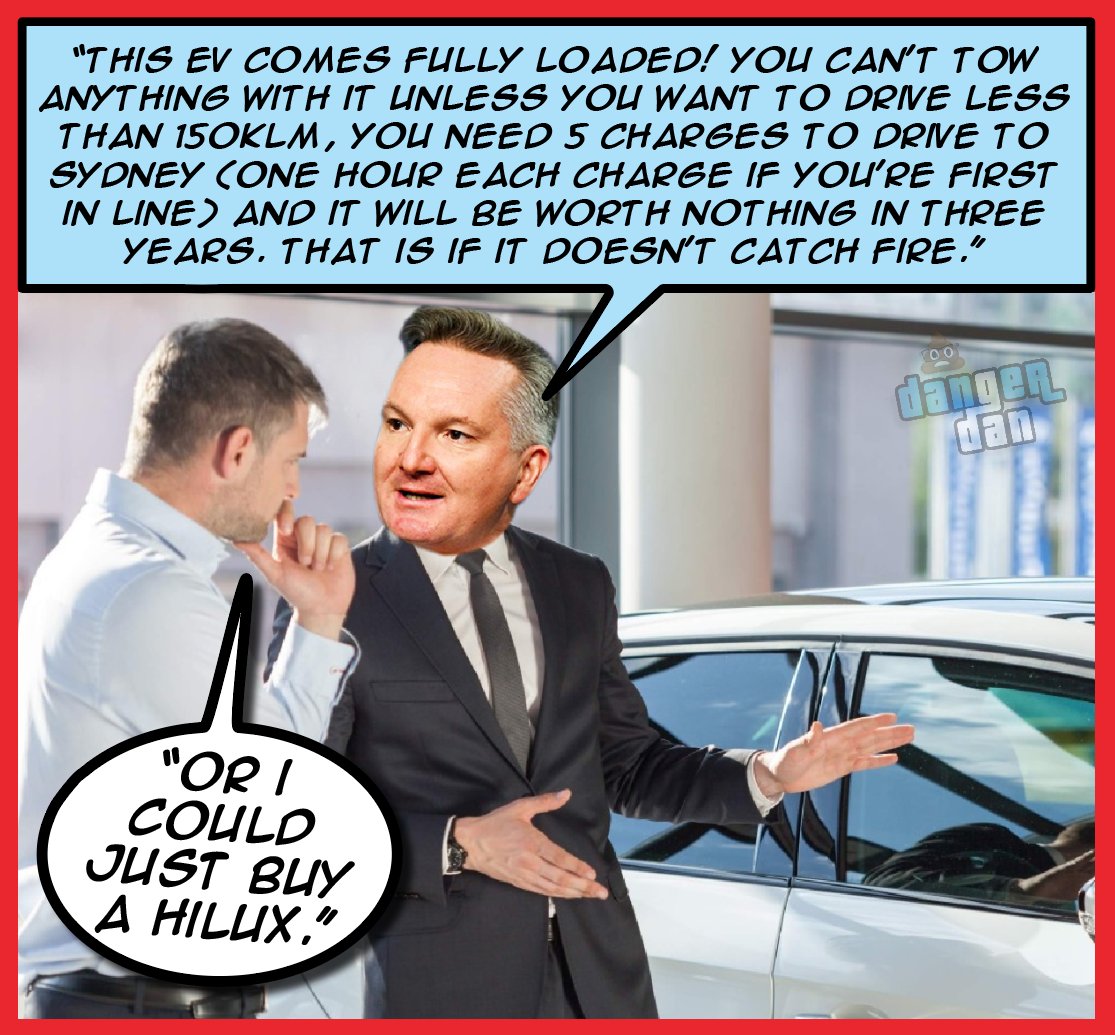 DangerBunker's tweet image. I think I would trust a used car salesman before trusting the pint-sized climate cooker. #BowenBullshit #Auspol #ClimateCooker #LaborLosers