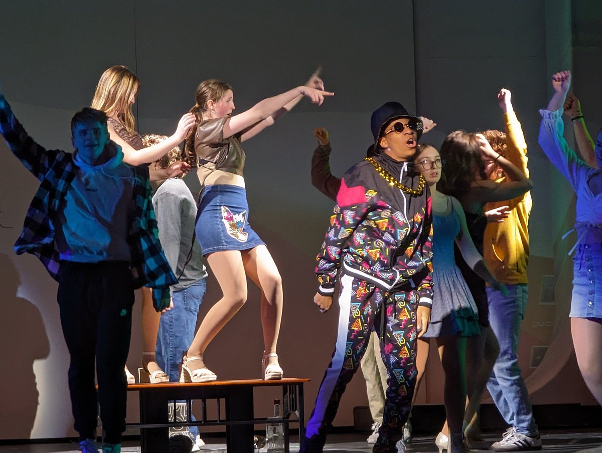 BangorBleachers's tweet photo. A shot from rehearsal tonight. Going to be an epic show. @BangorAreaMusic @SlaterAthletics @SlatersBAHS 
Get those Mean Girls tickets: https://t.co/v1zEvguxA3 https://t.co/VYPtbYjUqO