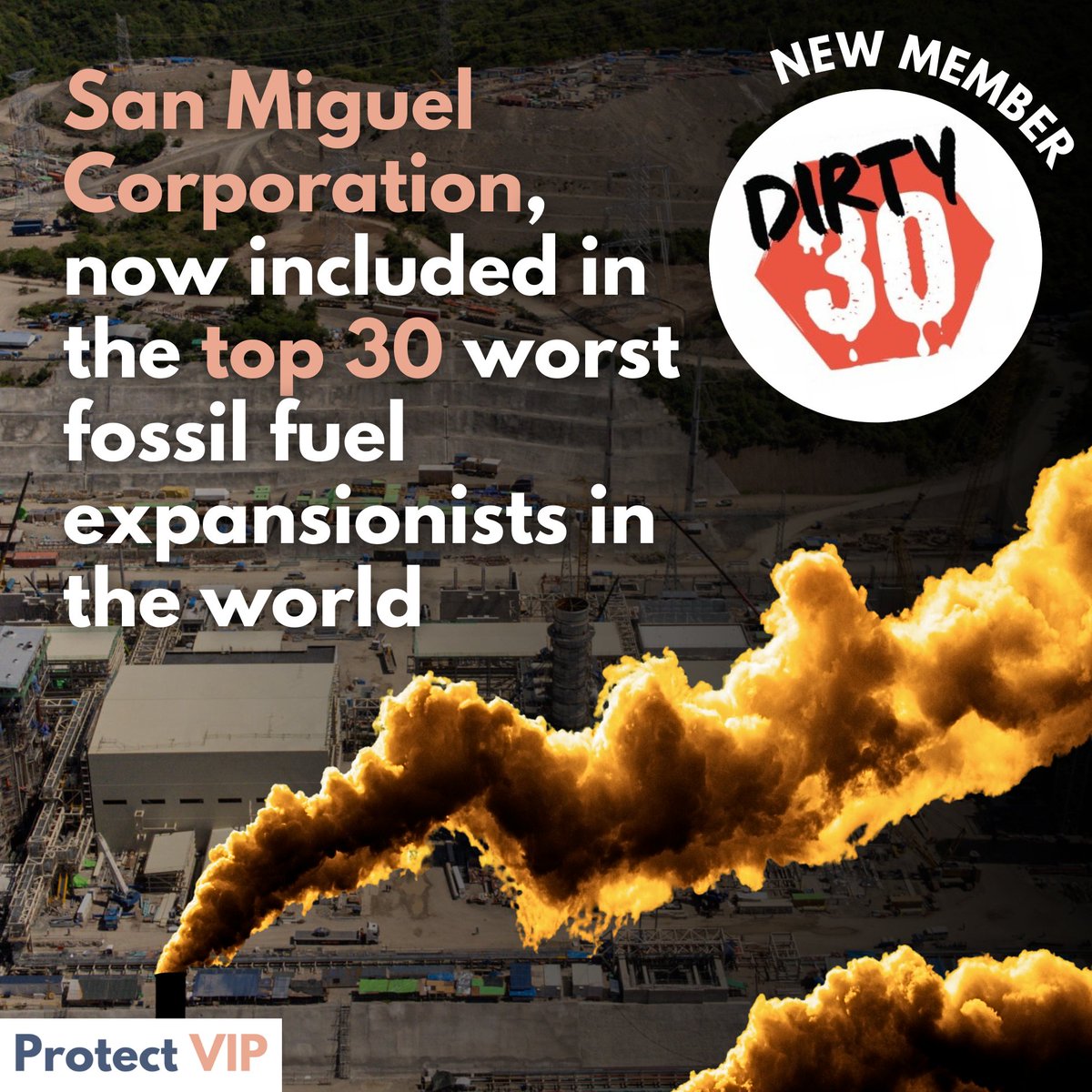 San Miguel Corporation, one of the major destroyers of the Verde Island Passage, included in the #Dirty30 fossil fuel companies @toxic_bonds announced SMC to be one of the top 30 worst companies in the world that are using the bond market to finance coal, oil and gas expansion.