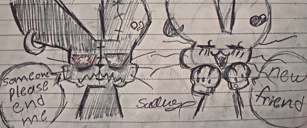 Im_ASillyBanana's tweet image. MY NEW FRIEND
followers meet Billy
Billy meet followers
Billy:"hi"
Silly:"BILLY BE NICE TO THEM"
Billy:"OK OK hello everyone."
#Newoc #sketchbook #sketch #oc #drawing #art #oc #ocart #ocartist