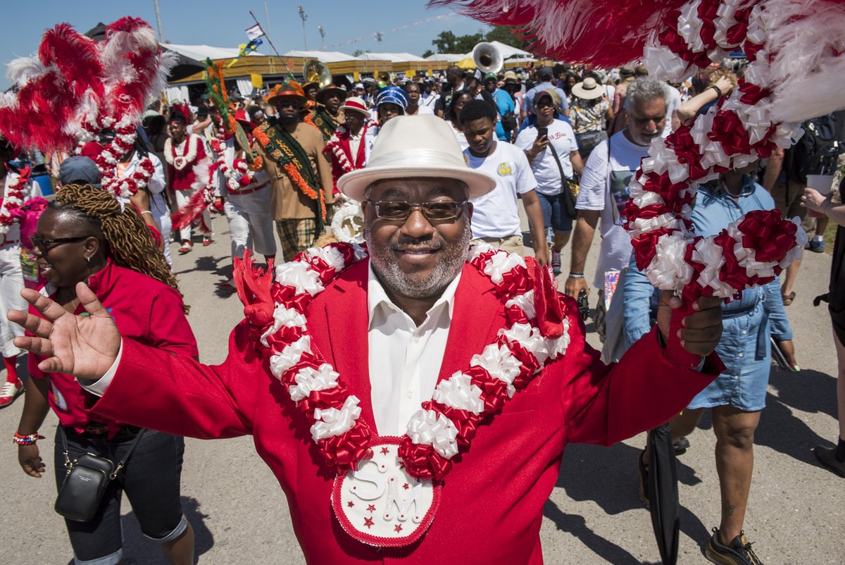 The Chosen Few Second Line Parade starts at 1pm on Saturday and Single Men Second Line Parade starts at 2pm on Sunday! Get both route sheets from WWOZ's Takin' It To The Streets at wwoz.org/streets! 📷 Single Men at Jazz Fest by @rhrphotography #secondlinesunday