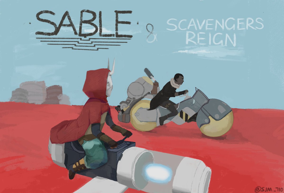 #sablegame #sable #scavengersreign #fanart #art 
<a href="/ShedworksDan/">Daniel Fineberg</a> <a href="/ShedworksDan/">Daniel Fineberg</a> 

I really like them🥹🤲💕❤️
