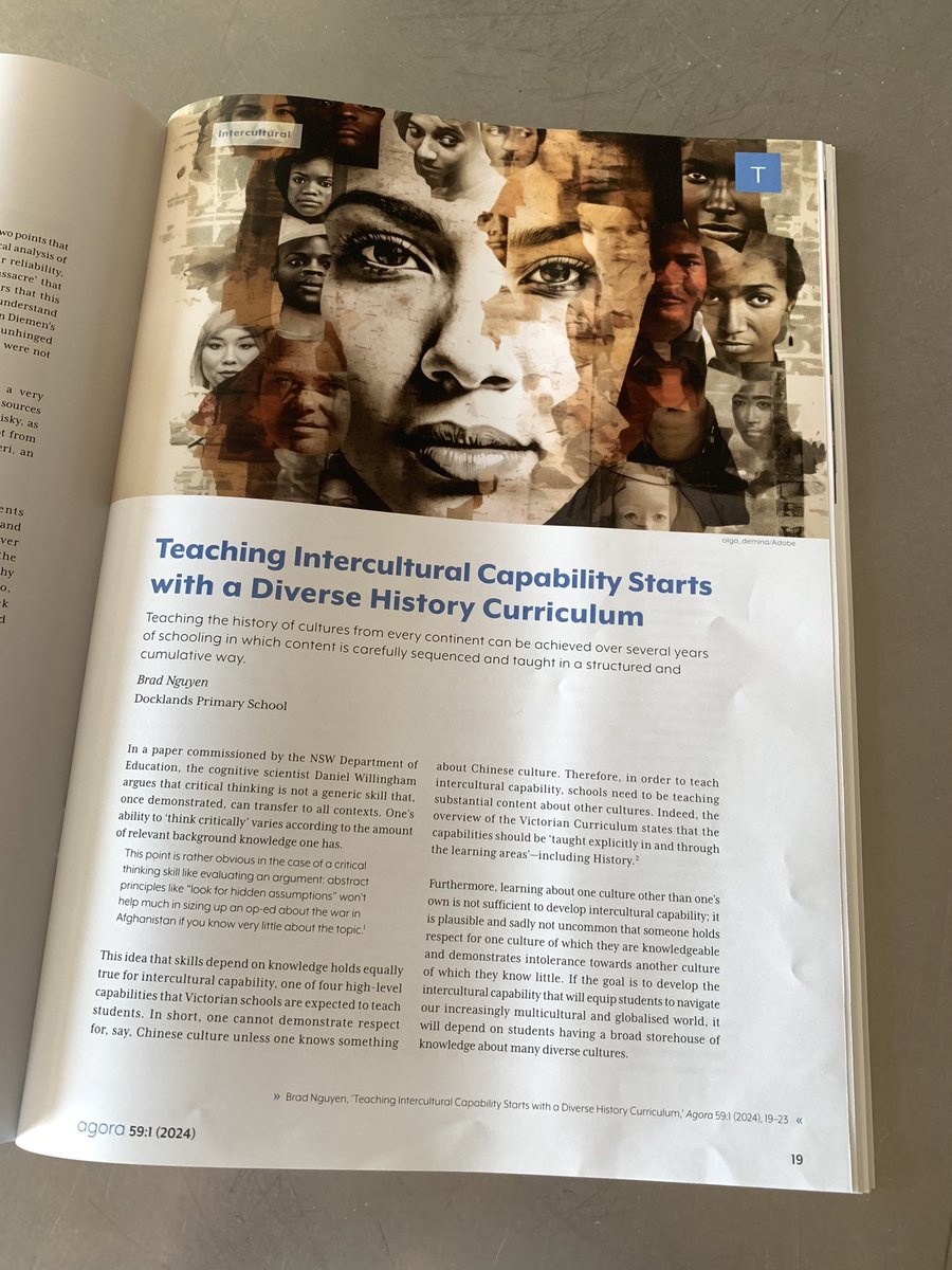 My third article for Agora <a href="/HTAVed/">HTAV</a>. My main points are: (1) The state requirement to teach intercultural capability requires teaching diverse content, more diverse than is actually specified in the state curriculum. 🧵1/7