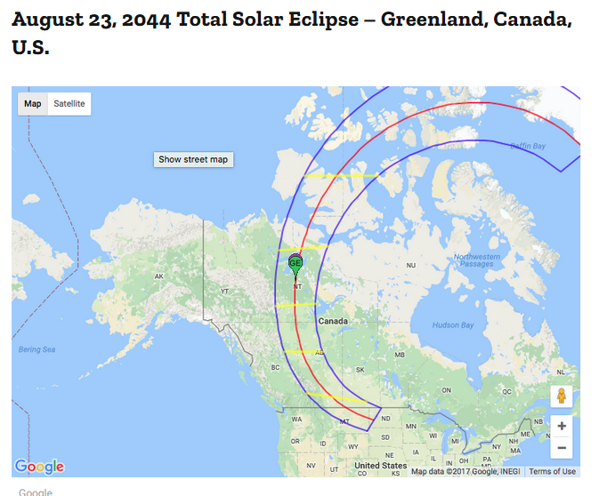 It's ok, Calgary. We get our total #SolarEclipse on Aug 22nd, 2044, at 7:38pm ish. (It says the 23rd, but that is UTC time, +6hrs from Calgary). Mark it in your calendar.
