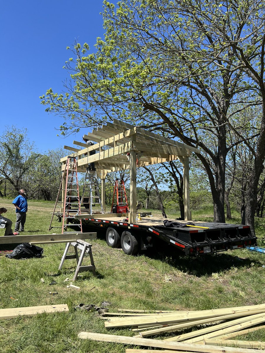 I’m building a stage, it’s pretty neat. My goal is for Willie Nelson to play on my resort property someday. But first, we start small with this trailer stage and less well-known names.