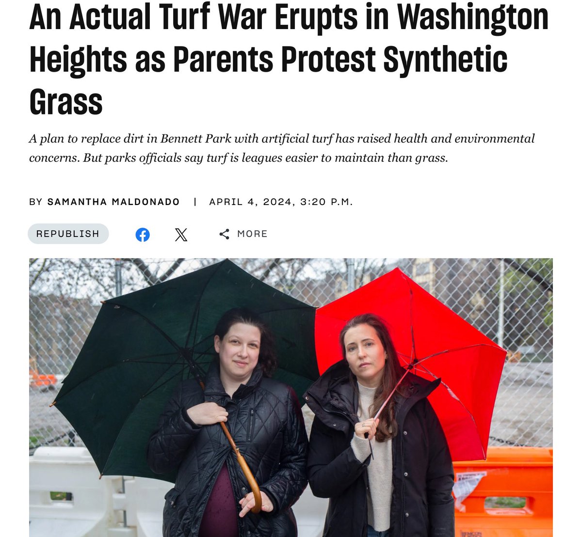 “Boston in 2022 banned artificial turf because it can contain PFAS, & New Jersey’s Department of Environmental Protection also raised concerns about PFAS in artificial turf. The E.P.A. last year set strict — near-zero — limits on these forever chemicals in drinking water.”