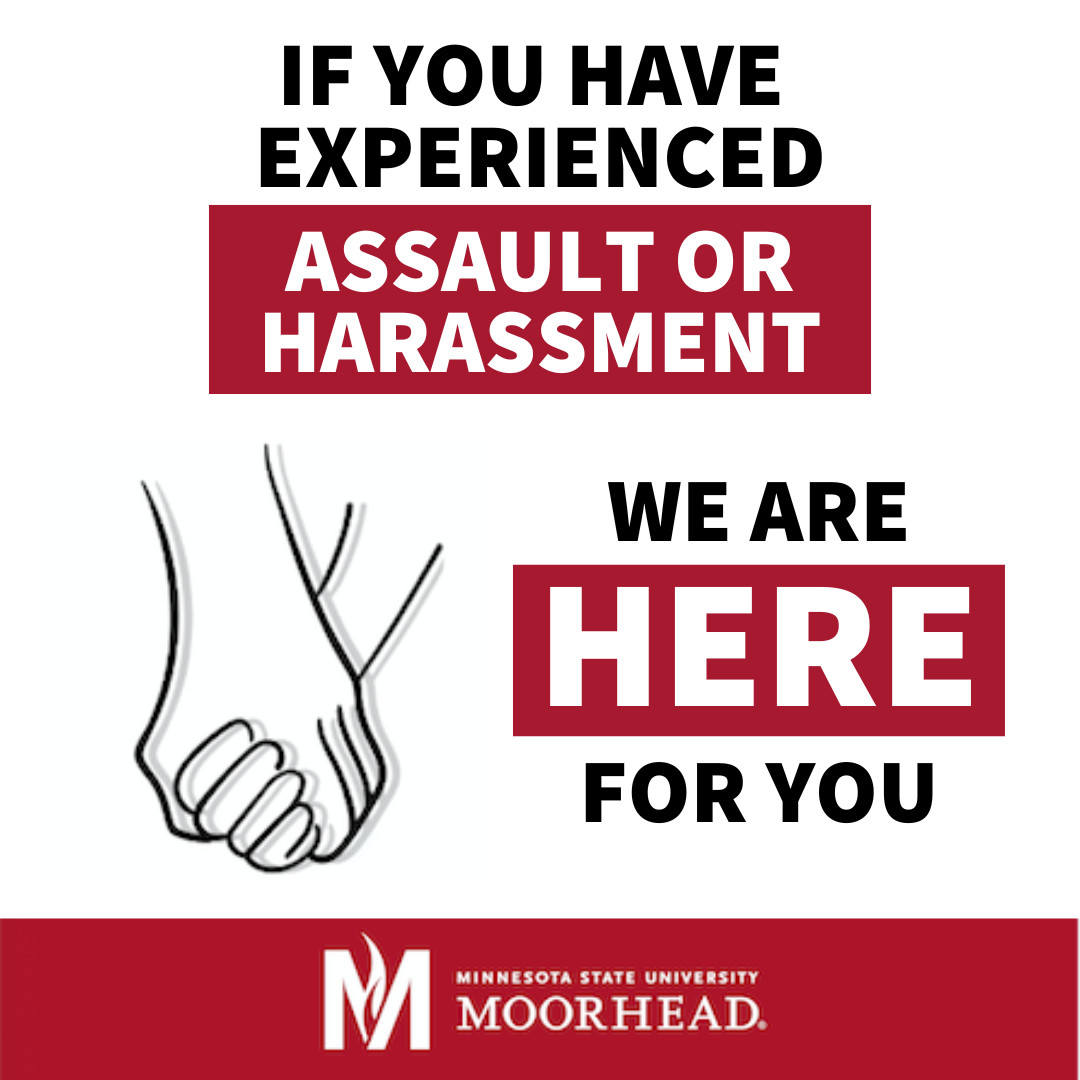 MSUMoorhead's tweet photo. During National Sexual Assault Awareness &amp; Prevention Month, we affirm our commitment to fostering a safe university. Remember, help is always available. If you experience assault, harassment or discrimination, please report it to the Title IX office, https://t.co/6tkTrgHtev https://t.co/au9Xa4yUdb