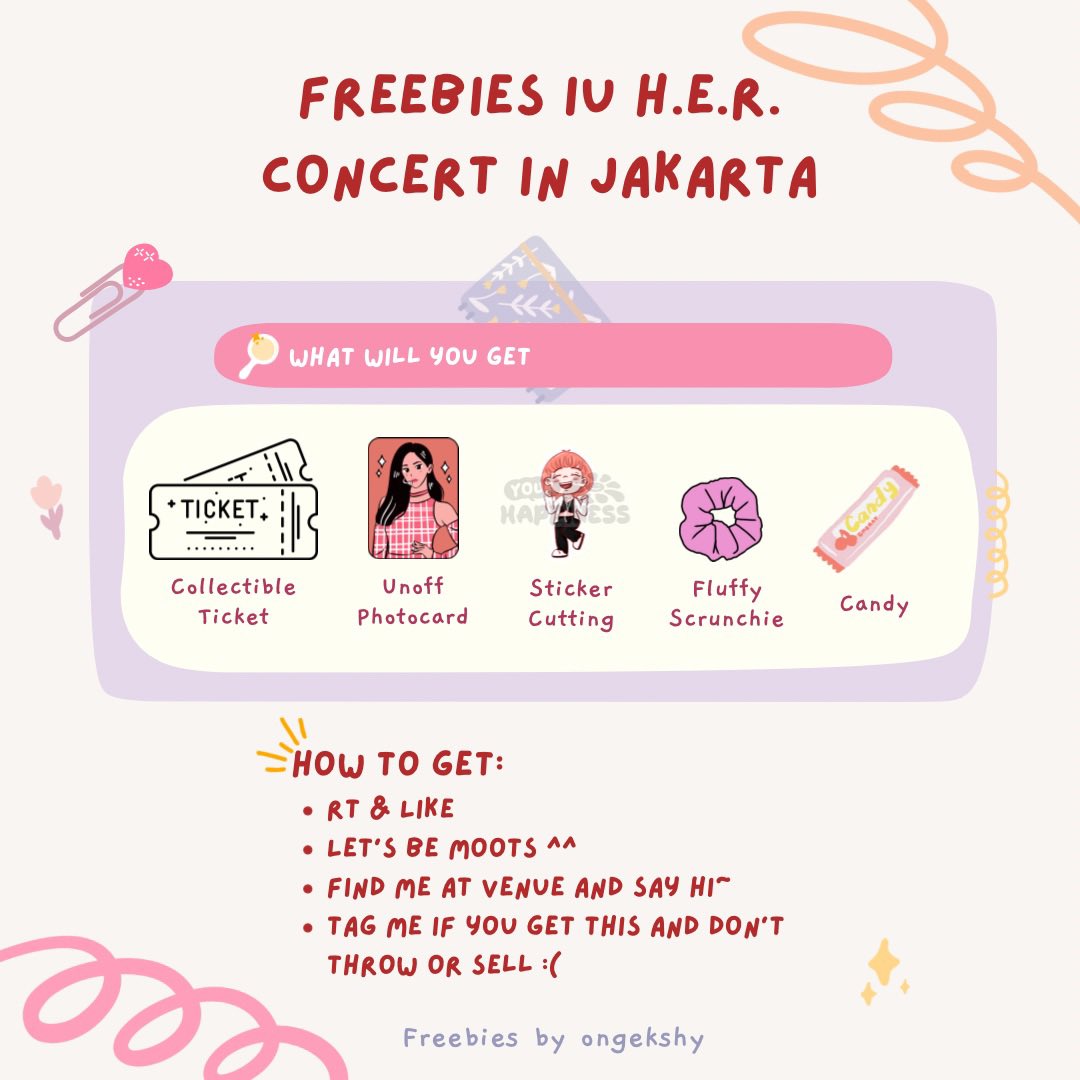 ongekshy's tweet photo. Help RT🌼
ᯓ ᡣ𐭩 Freebies IU H.E.R. World Tour Concert in Jakarta ᡣ𐭩 ᯓ

📍ICE BSD
🗓 Day 2 (28 April 24). Mungkin bakal datang day 1 juga~
🕰 tba
📝 cek di poster 💞

SEE YOU GUYS😚

made by @urHappinesStore 

#IUHERWorldTour #IUinJakarta https://t.co/tXom94N5Dz