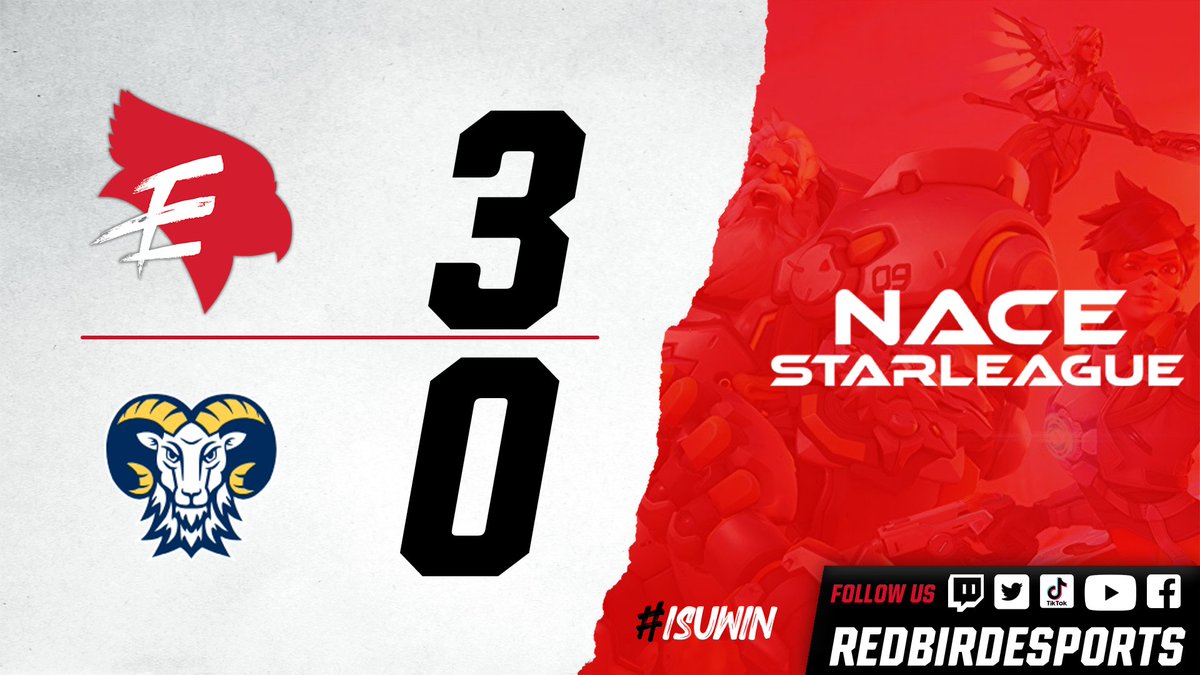 A 3-0 Victory in Overwatch and a 4-1 Victory in Rocket League to close out the night secure our spots in the Top 4 for Overwatch, and Top 8 for Rocket League in the NACE Starleague Varsity Premiere Playoffs! GG's to OKC and CIU! #ISUWIN🐦