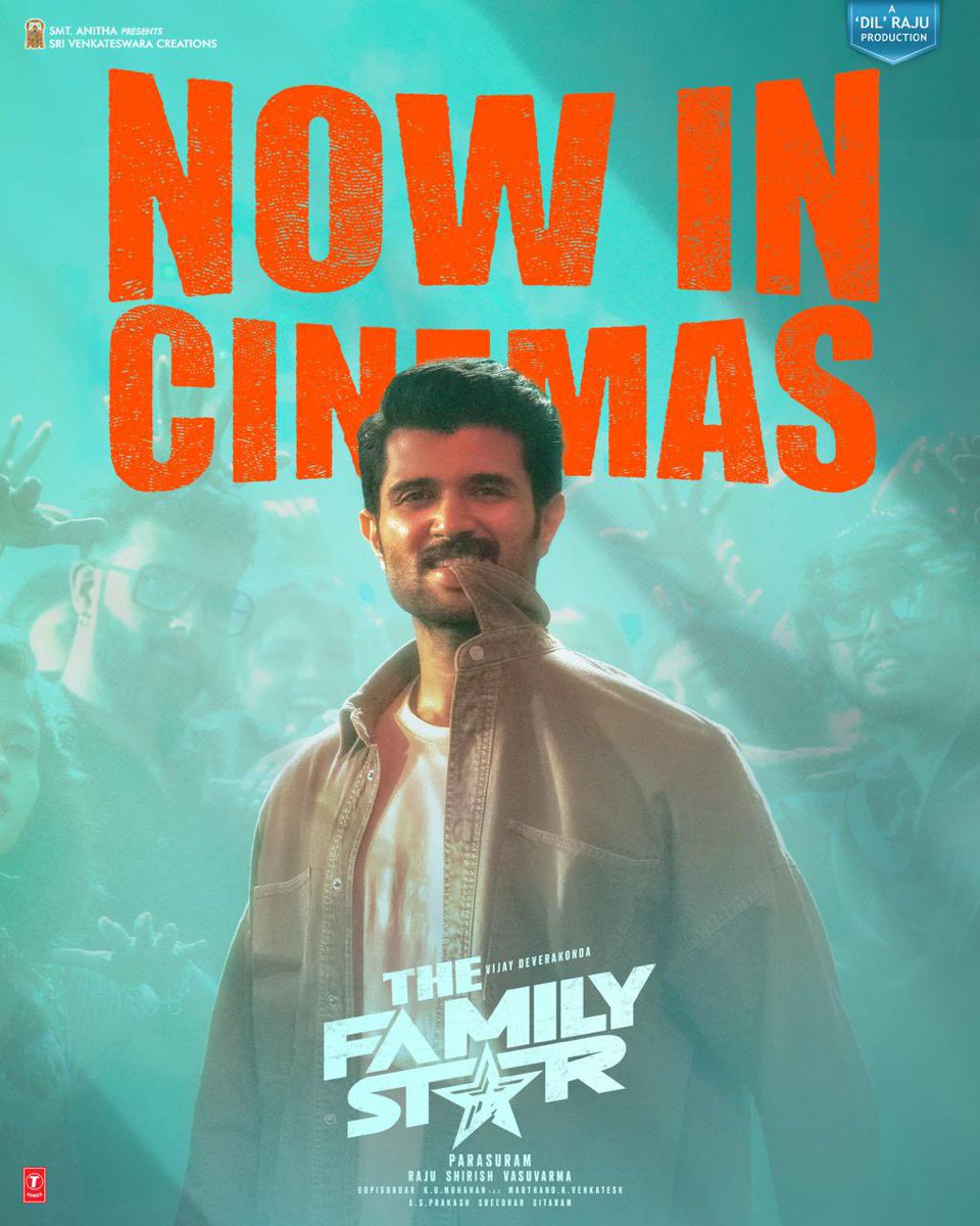 #TheFamilyStar in cinemas now ❤️‍🔥 Cherish your Family Star at your nearest theatres 💥💥 Book your tickets now! 🎟️ linktr.ee/TheFamilyStarT…