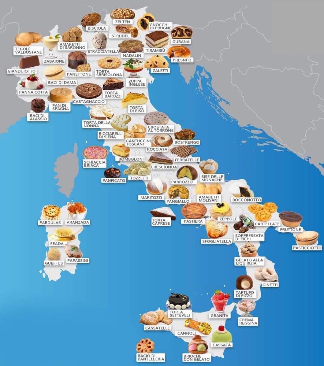 fammatti's tweet photo. Dolci tipici italiani (Mappa Regionale ) https://t.co/ef0bLChK6L