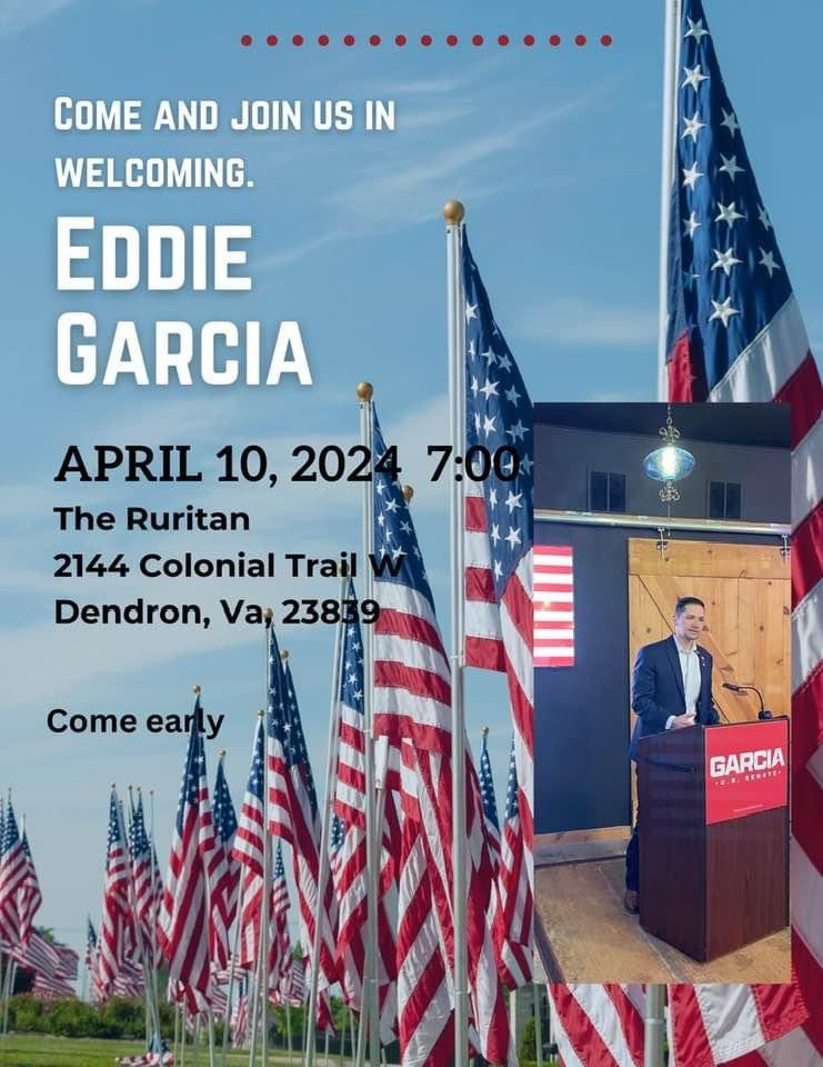 #Virginia citizens, please join @EddieGarciaVA in the celebration & movement to bring about positive changes & #opportunities for all!

#HardWorkPaysOff #LeadershipMatters #USSenate #ArmyRanger 
#BetterTomorrow #G4VA #GarciaForVirginia #GarciaForUSSenate #VeteransUnited4Garcia