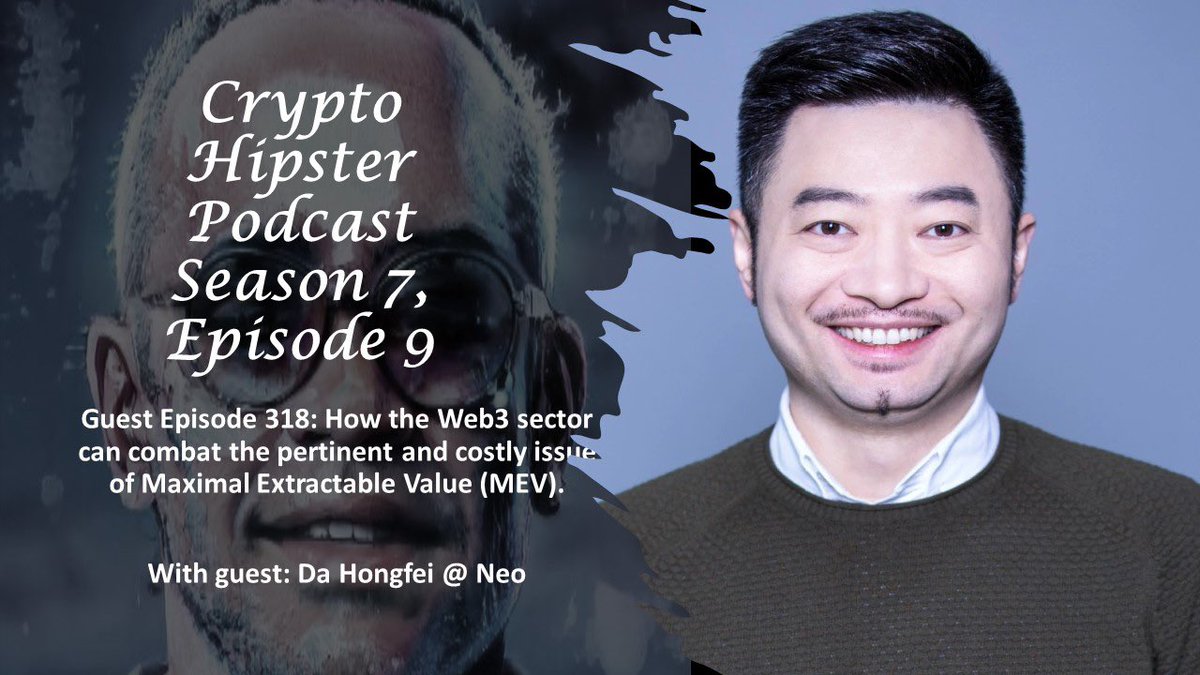 My latest. Hot off the presses as it is Friday morning in Singapore: “How the Web3 sector can combat the pertinent and costly issue of Maximal Extractable Value (MEV), with Da Hongfei, founder of Neo” @Neo_Blockchain @dahongfei podcasters.spotify.com/pod/show/crypt…