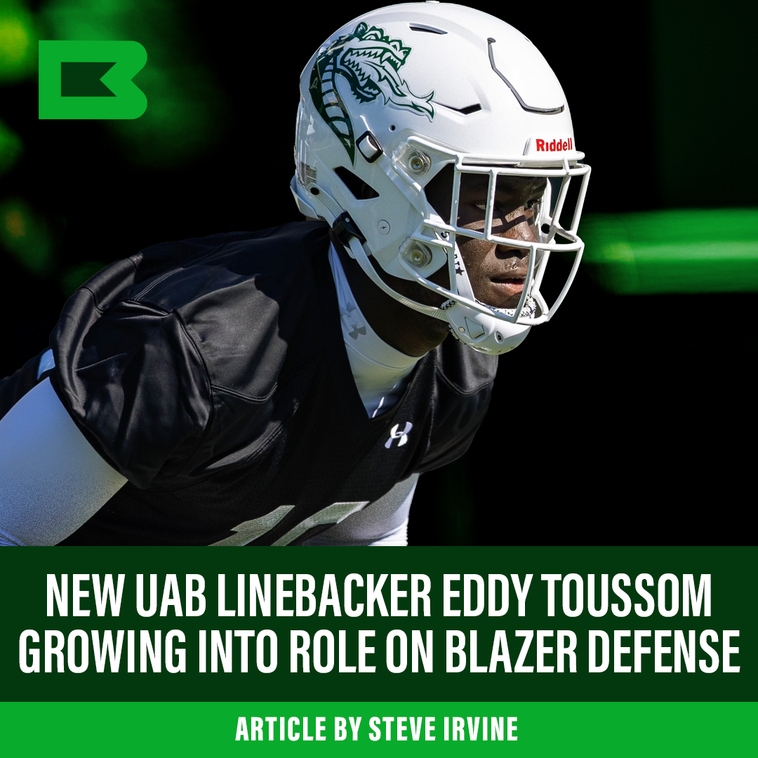 UAB Linebacker Eddy Toussom growing into role on Blazer defense: bit.ly/4aGwPK3