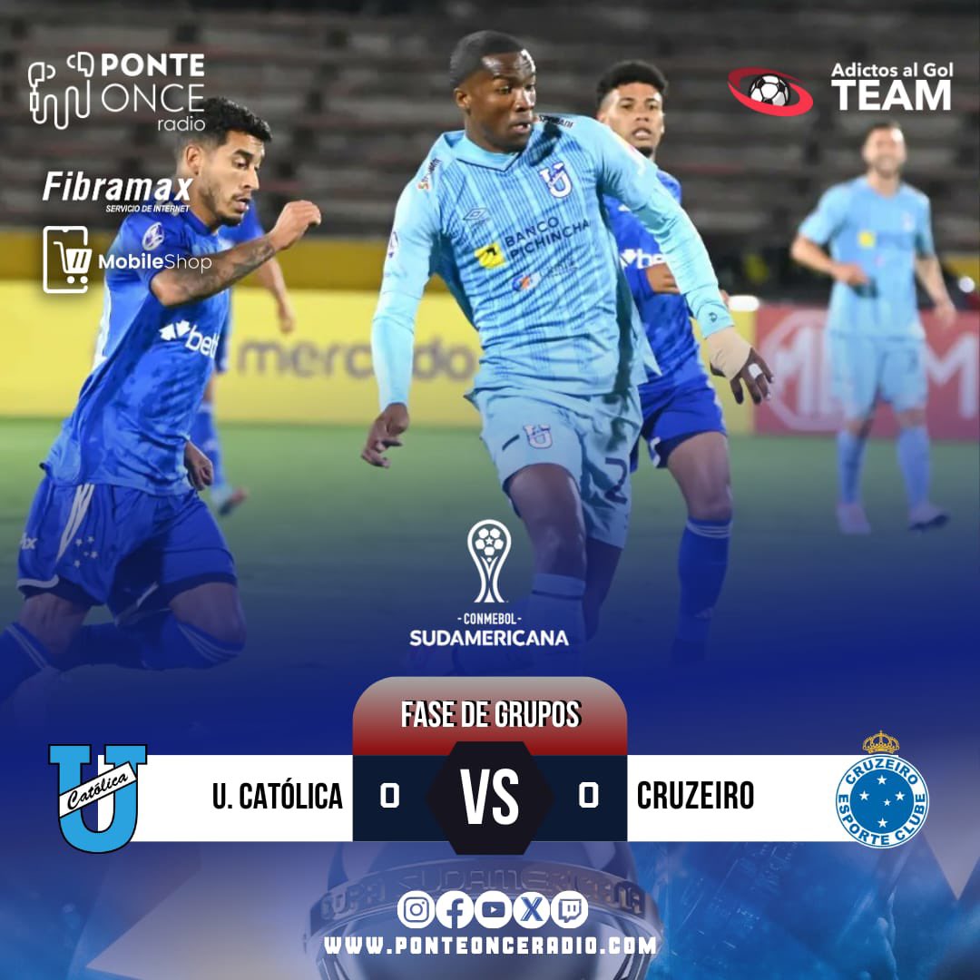 pont_once's tweet photo. IMPORTANTE 🚨
@UCatolicaEC empato en su primer partido por fase de grupos de #Sudamericana ante @Cruzeiro en el estadio Olímpico Atahualpa en la Capital. 🚂💙

#sudamerica #futbol https://t.co/InEe4XVtCp