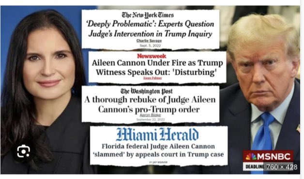 #11thCircuit #TrumpIsACriminal #TrumpIsGuilty It’s time… Judge Aileen Cannon has got to go!!! Jack Smith has no choice but to go to the 11th Circuit on mandamus. Cannon is a member of #MAGACult, obviously 🙄