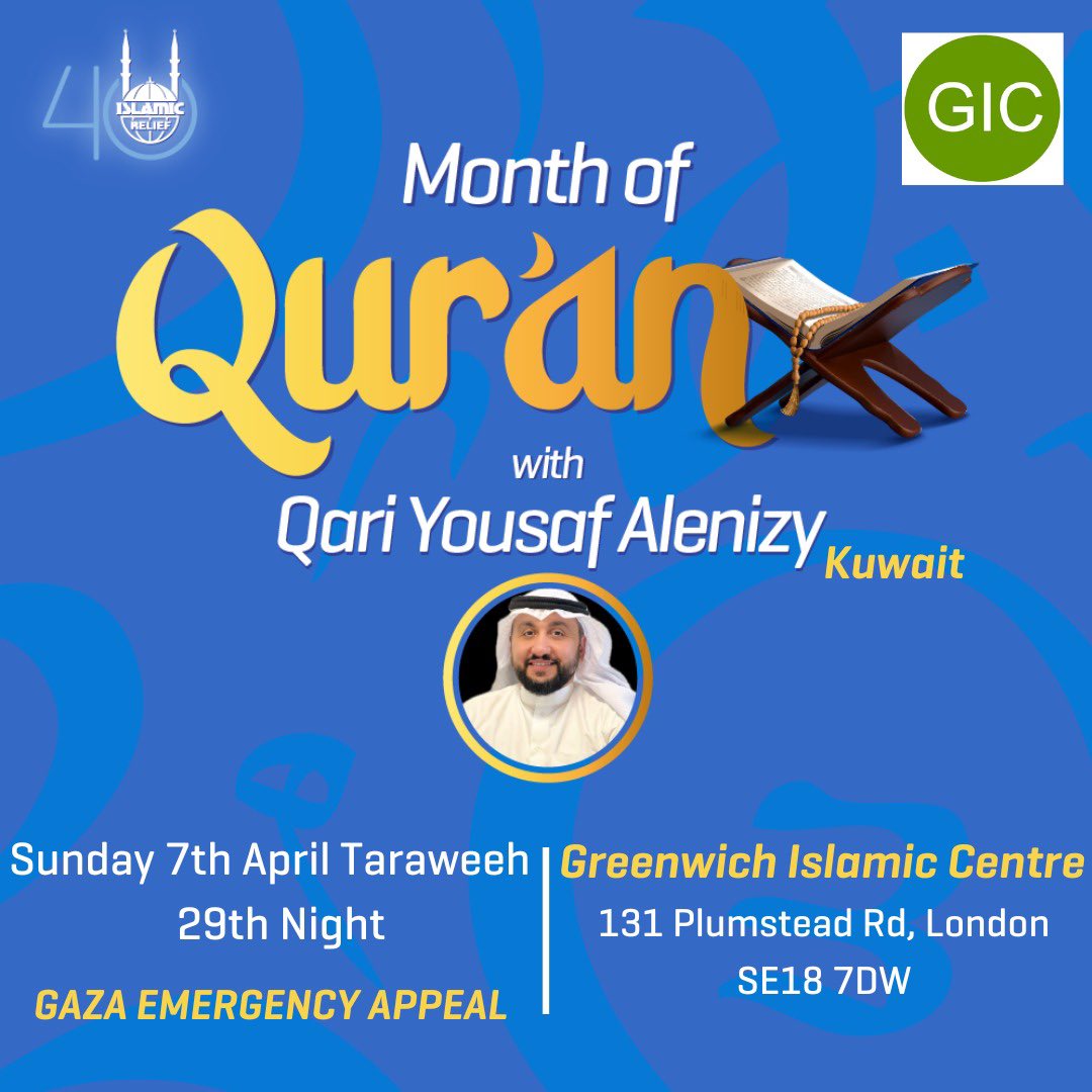 Join us on Sunday the 7th at @GICMosque in partnership with @IslamicReliefUK