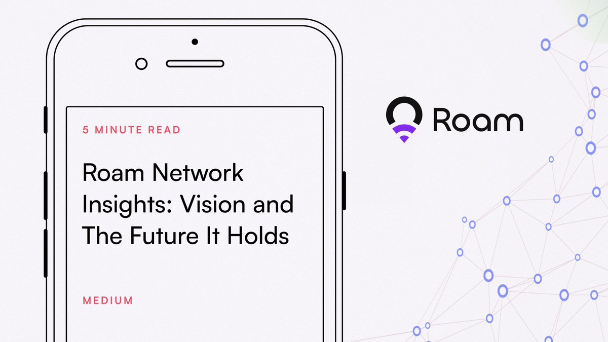 📚Dive into our latest insights! 🌐New Medium Release! Roam Network Insights: Vision and The Future It Holds Read here: metabloxnetwork.medium.com/roam-network-i… #DePIN #Crypto #BlockChain #Roam