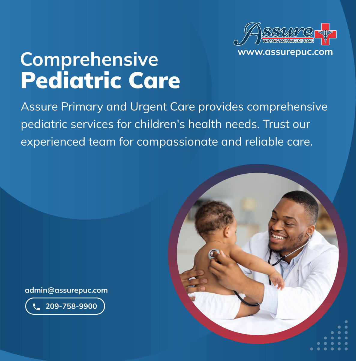 Assure Primary and Urgent Care is here for your child's health needs, from routine check-ups to specialized care. Trust our experienced team for compassionate and reliable care. 

#MountainHouseCA #MedicalServices #PediatricCare