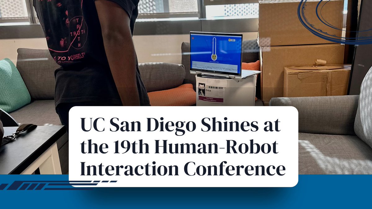 12 papers from @UCSanDiego researchers or CSE robotics alumni were presented at the 2024 HRI Conference. Nine were from the @RHCLab, which is led by Prof. @LaurelRiek @UCSDJacobs Read more: tinyurl.com/mr3x6fdy #HRI #Robotics