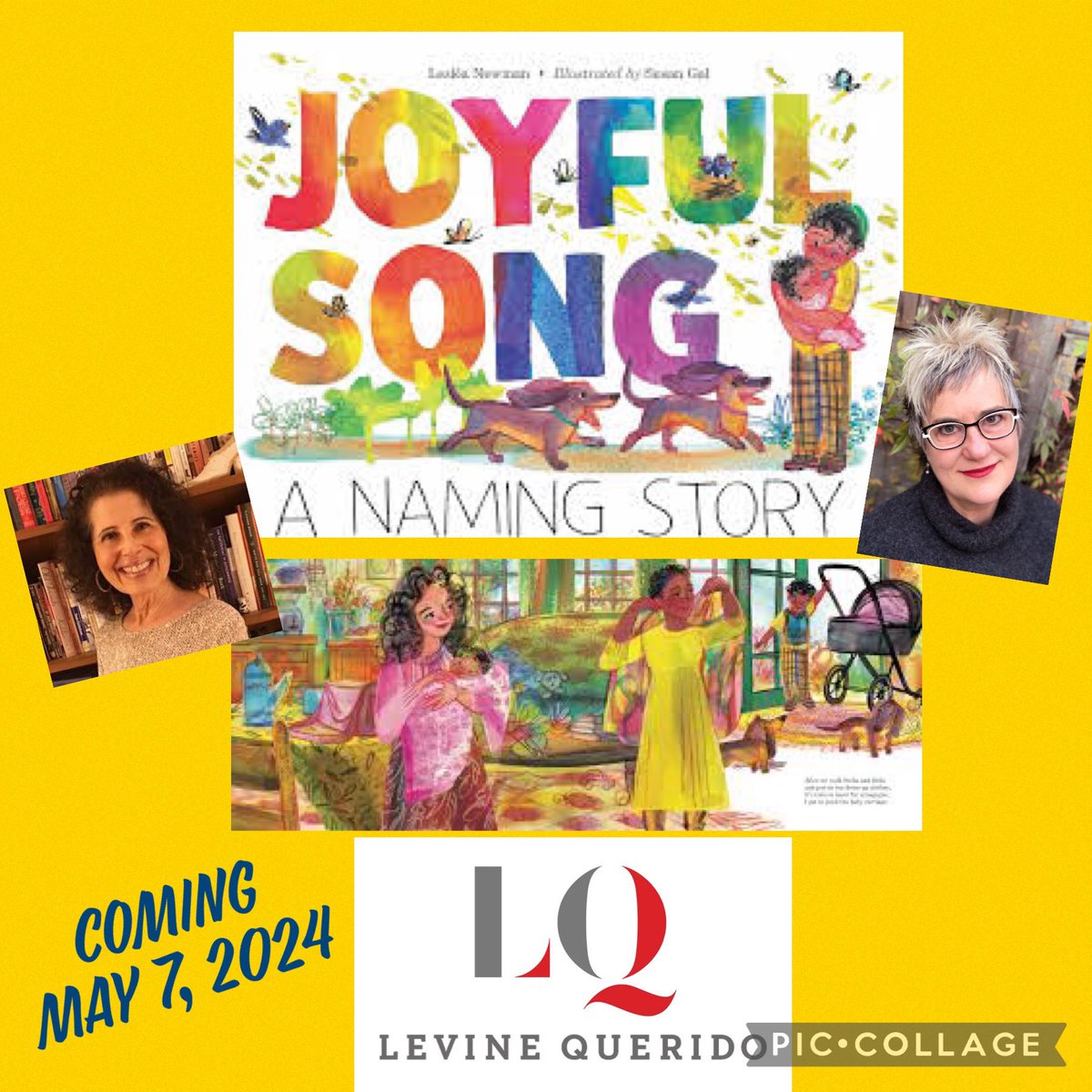 A Jewish family celebrates their newest member’s naming ceremony. Beautifully illustrated book with a diverse neighborhood front & center. Includes family w/2 moms, a woman rabbi officiating, & friends with varied heritages. @lesleanewman #SusanGal @LevineQuerido