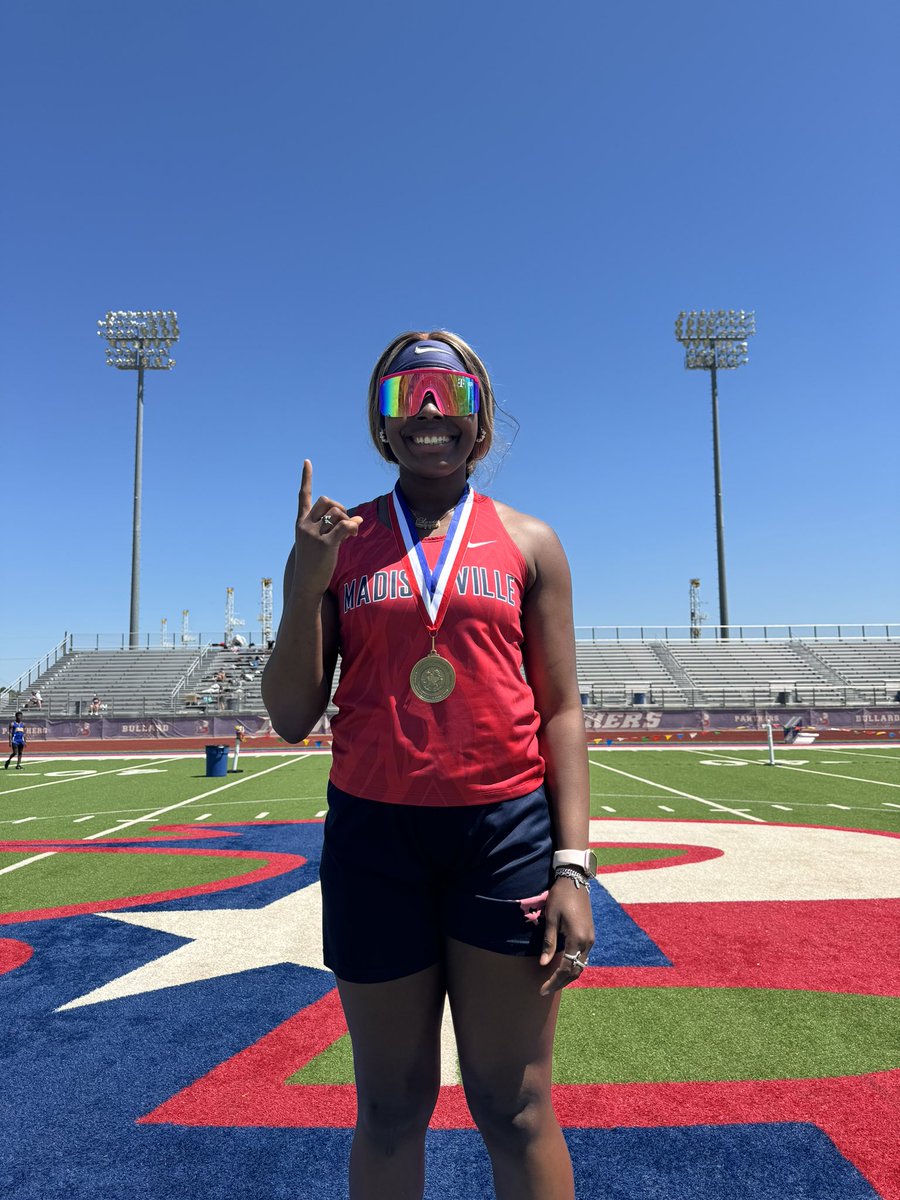 Coach_Portwood's tweet photo. Congrats to Olyvia Brooks for placing 1st in the Varsity Girls Shotput Division, with a PR of 36’-4” at the 18-4A district track meet! #MustangTough https://t.co/X5oe2UlJJ1