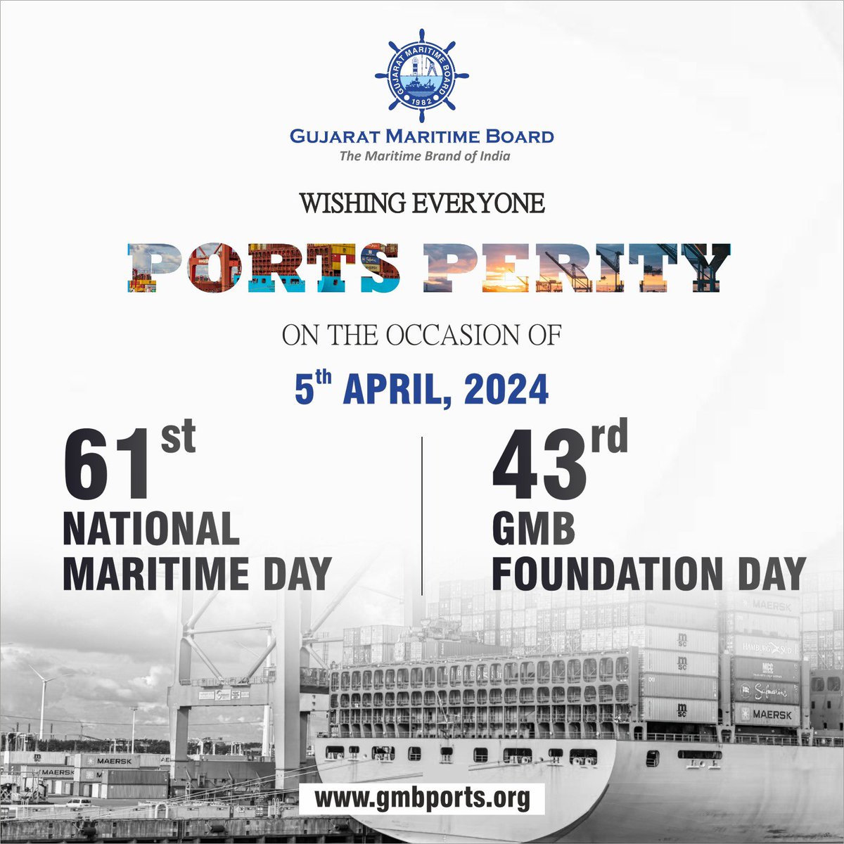 Navigating history and progress, we celebrate the 61st National Maritime Day and the 43rd Gujarat Maritime Board Foundation Day this 5th April. Here's to our enduring voyage! 

#NationalMaritimeDay #MaritimeExcellence #PortsProsperity
