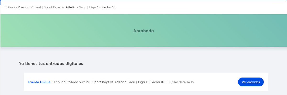 RicRegalado's tweet photo. @sportboys Listo. Acabo de comprar una entrada VIP! https://t.co/3o7qpPFEg3