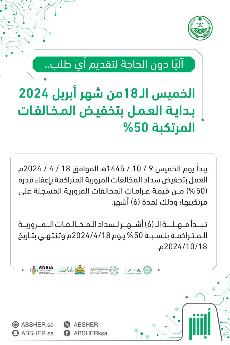 تخفيض المخالفات المرورية
