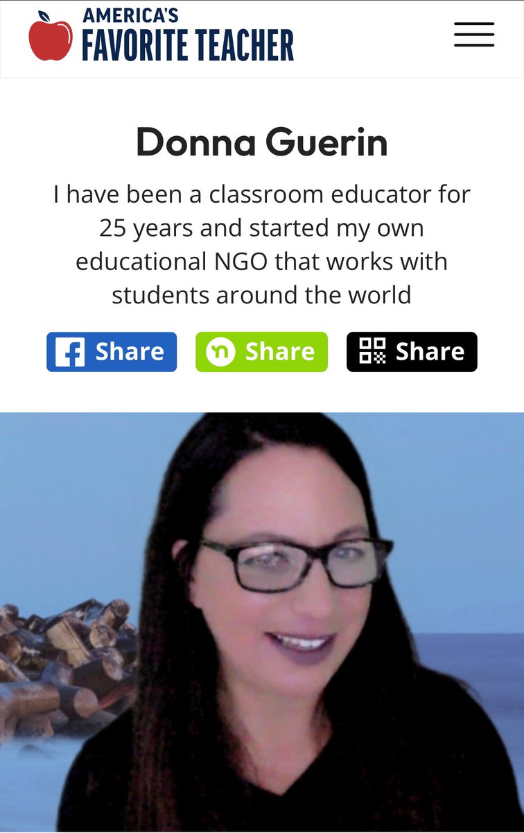 Wow! I made it thru the 1st round! Will you help me make it past round 2? Vote daily on FB and help keep me in the race! americasfavteacher.org/2024/donna-gue…