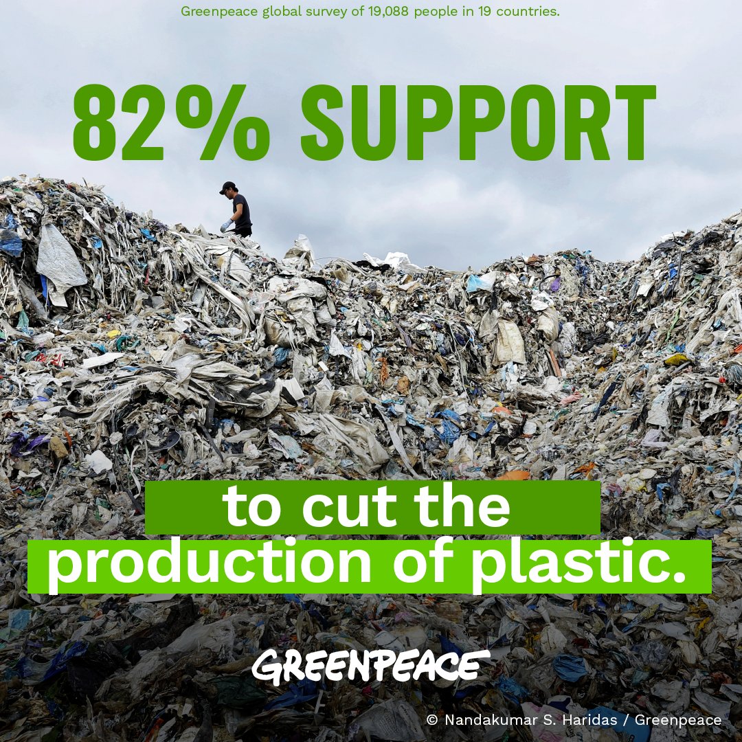 Did you know 8 out of 10 people around the world 🌍 support cutting ✂️plastic production? ✅ Check out the @Greenpeace International report: PEOPLE VS PLASTIC! GLOBAL SUPPORT FOR A STRONG PLASTICS TREATY 👇 greenpeace.org/international/… #BreakFreeFromPlastic