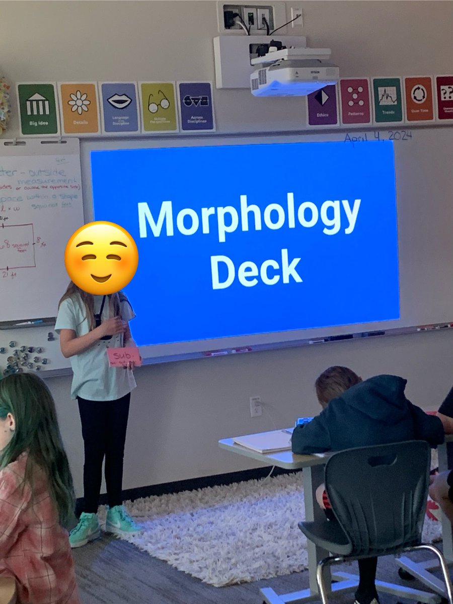 Today I got to experience morphology in <a href="/DunfordTeach/">Cassie</a> classroom! It was amazing to see how much students knew and how engaged they were in the lesson!