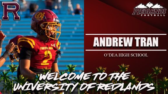 ATran_ODea's tweet photo. After a great visit with @UR_CoachGood @CoachMMMoore I am proud to announce I have received an offer from the University of Redlands. https://t.co/fl7v8xOAhZ