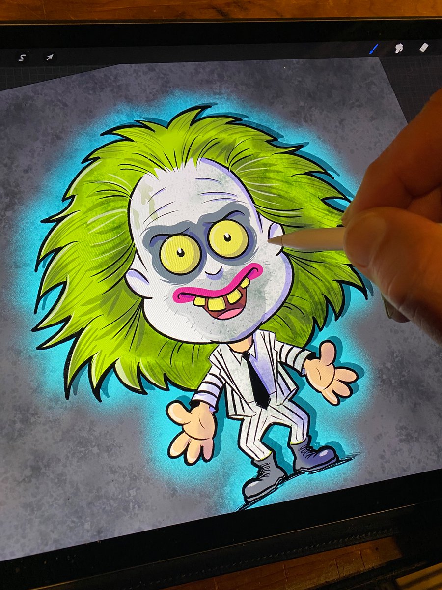 tomwattersart's tweet photo. BEETLEJUICE…The juice is loose!
A little fan art toon-up sketch!
#beetlejuice2 #beetlejuicebeetlejuicebeetlejuice
#beetlejuice #sketch #doodle #ipadprosketch #quicksketch #thejuiceisloose #michaelkeaton
@BeetleJuic46388 @MichaelKeaton https://t.co/tbOLirIjdY