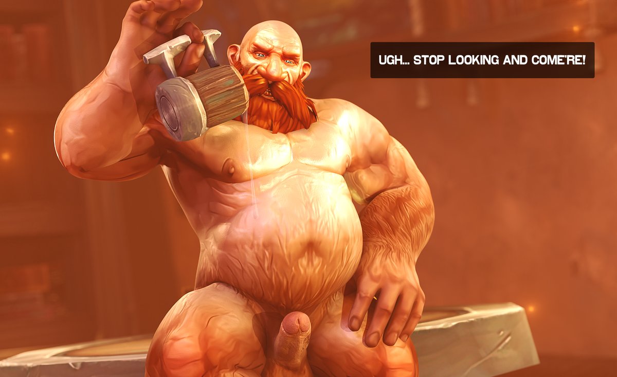 Who would refuse a special service in a tavern after a hard adventure? 🍻 The innkeeper himself is ready to brighten up your evening 👌

#dwarf #bara #warcraft