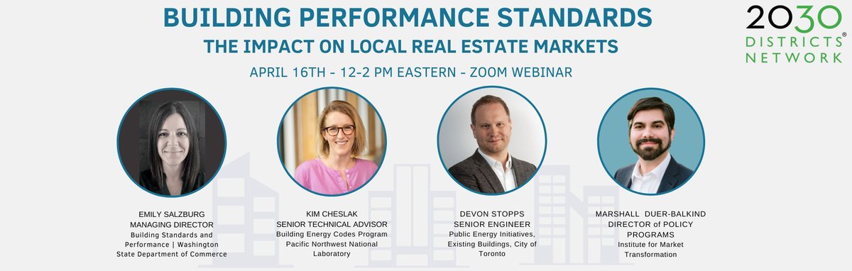 Join us on April 16th noon-2 Eastern for our Network Education Series Webinar on Building Performance Standards.  This session is for building owners, service providers, city and state governments and others affected by upcoming legislation. Register here buff.ly/43B8ZwT