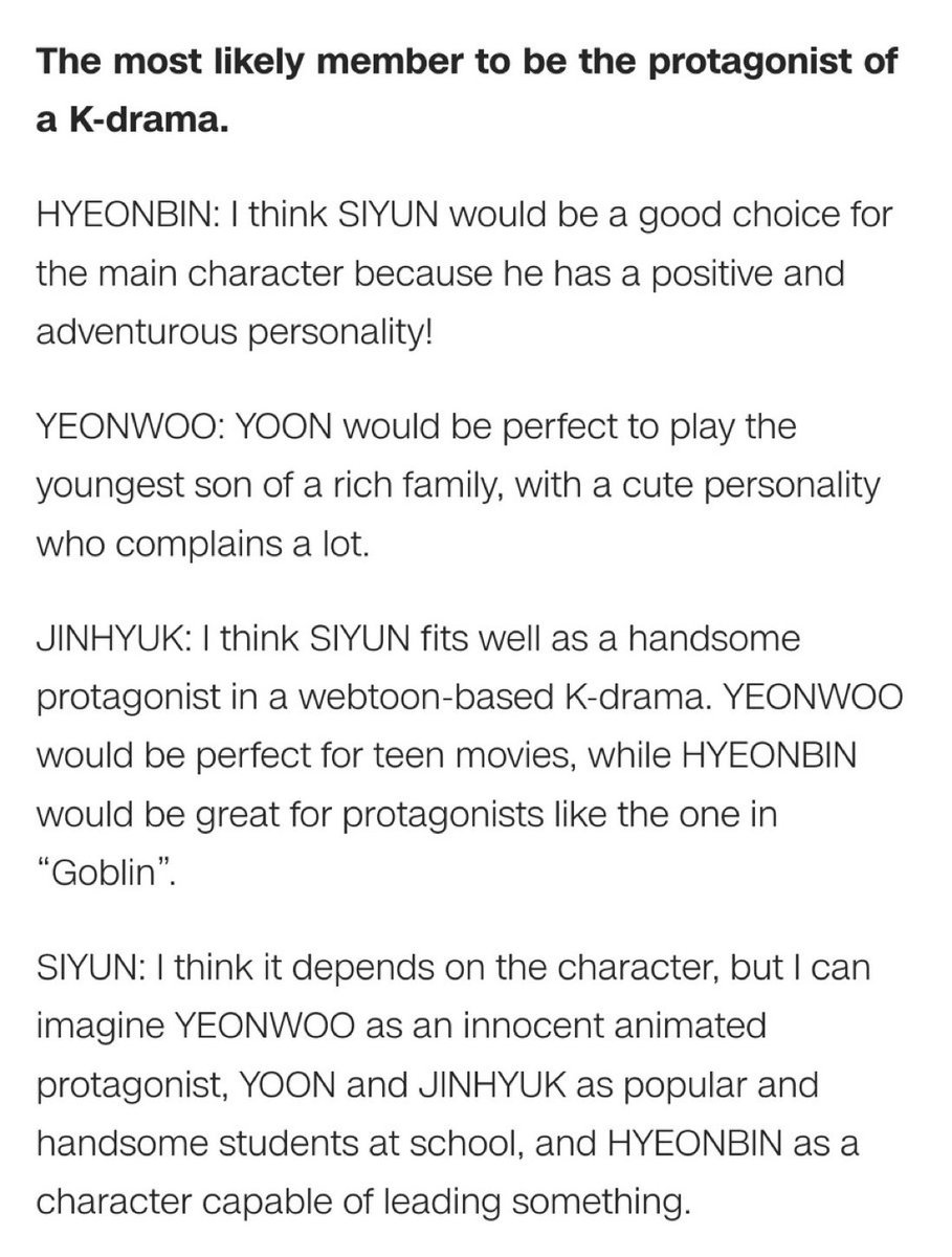 LeeYoonBr's tweet photo. 📄 | NOWADAYS para a CNNPOP Brasil

Yeonwoo disse que Yoon seria o membro mais provável de ser protagonista de um k-drama! 

🦕: Yoon seria perfeito para interpretar o filho mais novo de uma família rica, com uma personalidade fofa e que reclama muito.

#윤 #YOON #NOWADAYS https://t.co/xdGVJvjWFw