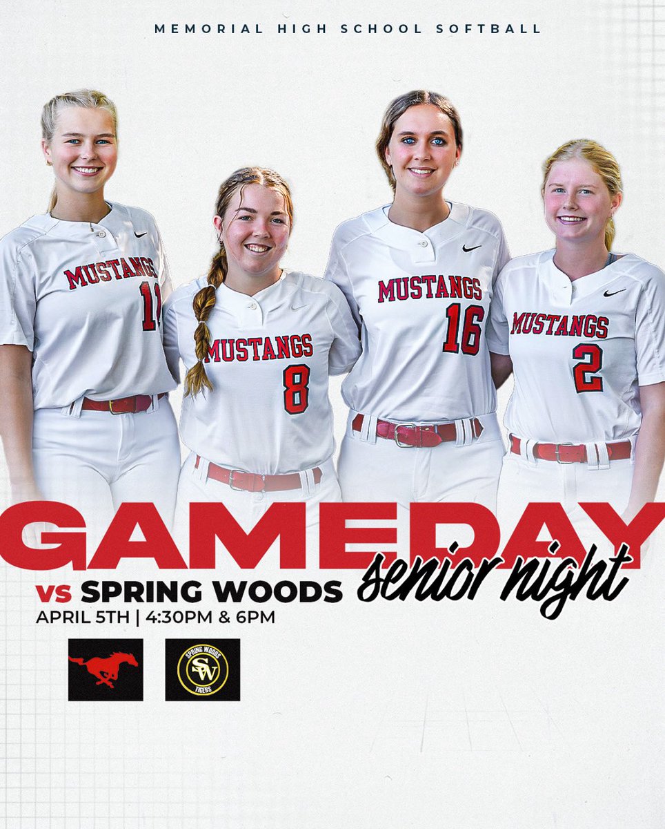 MHSMustangsBC's tweet photo. 🎓it’s a Senior Night for our amazing @memorialsoftball 🐴🧲♥️ we can’t wait to celebrate you. Congratulations Seniors ❣️ #mustangforever❤️ https://t.co/wQQgkhKQL0
