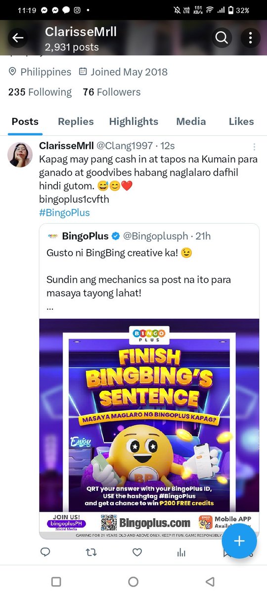 Clang1997's tweet photo. @Bingoplusph Kapag may pang cash in at tapos na Kumain para ganado at goodvibes habang naglalaro dafhil hindi gutom. 😅😊❤️
bingoplus1cvfth
#BingoPlus https://t.co/tdyklH5qDX
