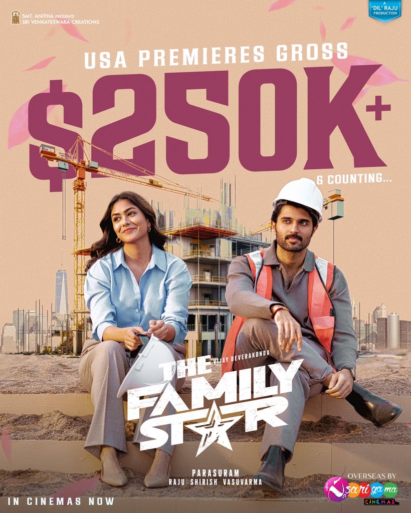 #TheFamilyStar surpasses $250K+ mark gross at USA Premieres and counting ⭐️⭐️⭐️ #FamilyStar In cinemas now A perfect family entertainer 😍