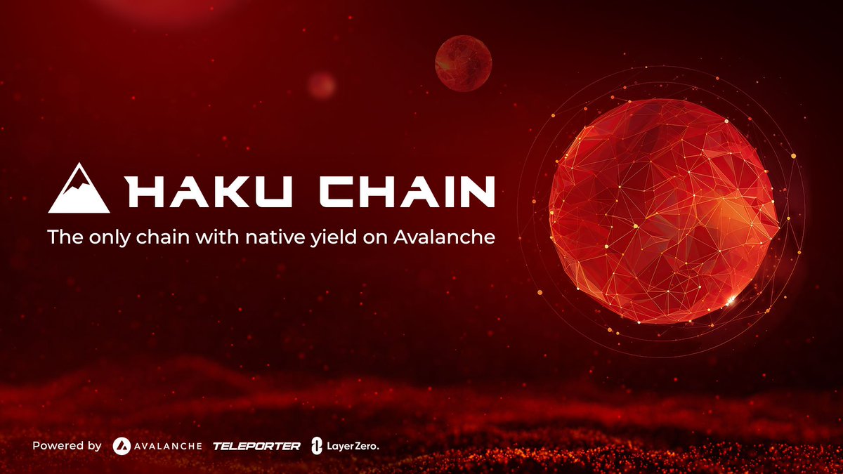 Thrilled to announce Haku Chain - The native yield earning chain on Avalanche🔺. 

Haku Chain enables users to earn native yield on $AVAX and stablecoin by locking them on the platform while using the Dapps.

Built by SingSing | Powered by <a href="/avax/">Avalanche🔺</a> technology.

Read more at: