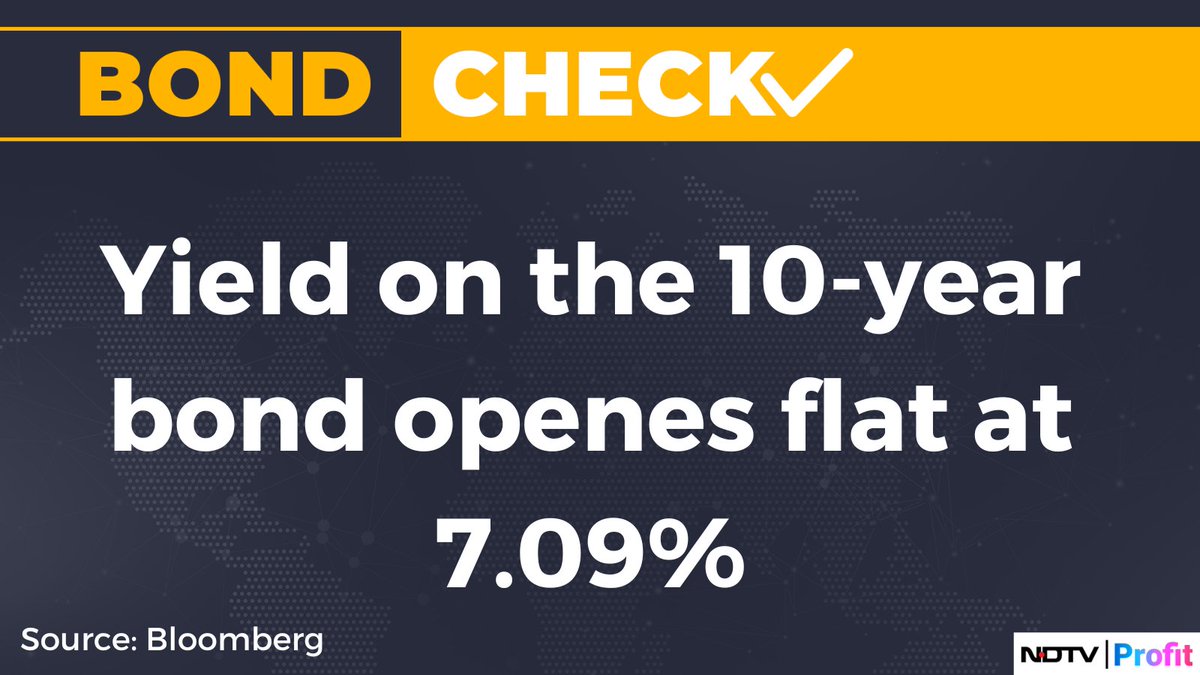 NDTVProfitAlpha's tweet photo. #Yield on the 10-year bond opens flat ahead of #MPCPolicy.
Read latest #stockmarket updates: https://t.co/Mqt5odDNsO https://t.co/EnHnoVjvVG