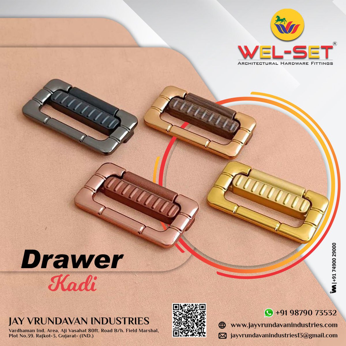 ibais_hardware's tweet photo. JAY VRUNDAVAN INDUSTRIES - RAJKOT

For enquiry via WhatsApp click:
https://t.co/oM6PlQCWFv

Mr. Jitendra Sardhara - 98790 73532
#kadi #drawerkadi #kadidesign #interiordesign #hardwarefurniture #hardwaresolution #hardwareproductmanufacturers #kadimanufacturer
.
@ibais_hardware https://t.co/izd88It24x