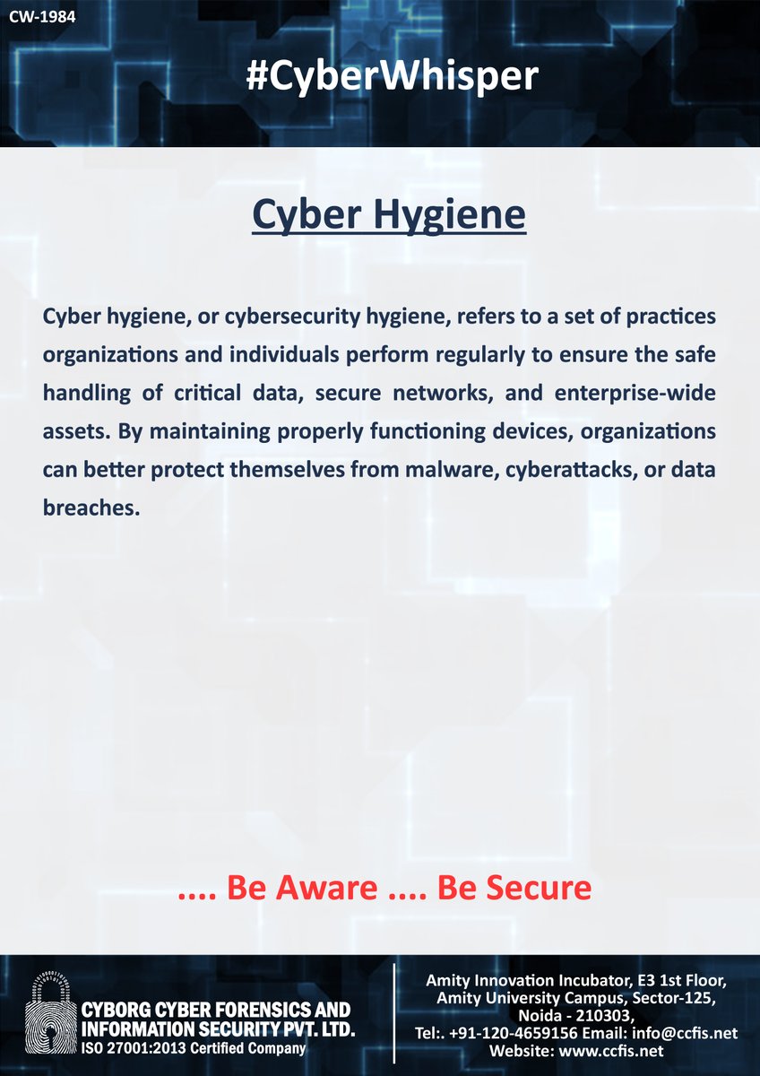 #CyberWhisper #CyberSecurity #CyberHygiene